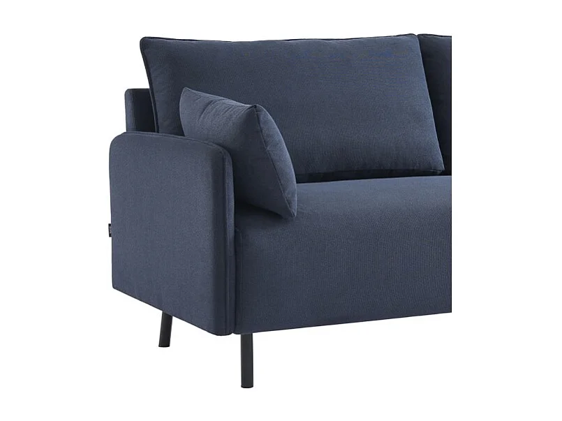 Canapé droit GABIN fixe tissu bleu nuit 3 places