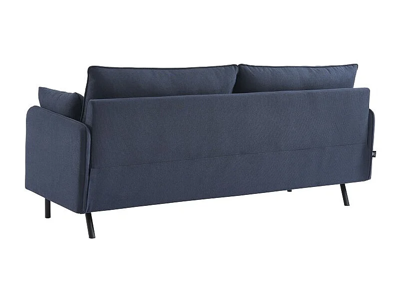 Canapé droit GABIN fixe tissu bleu nuit 3 places