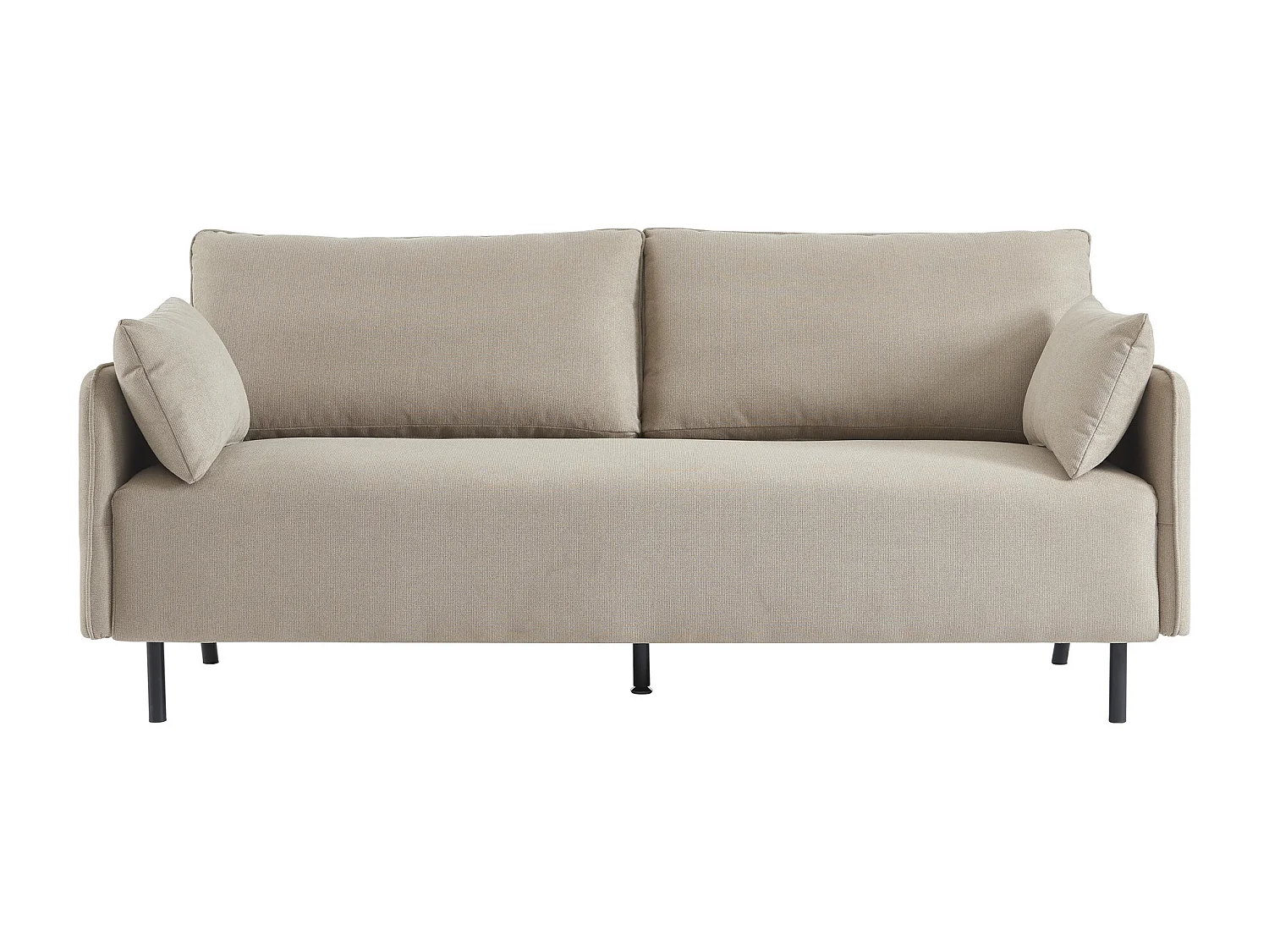 Canapé droit GABIN fixe tissu grège 3 places