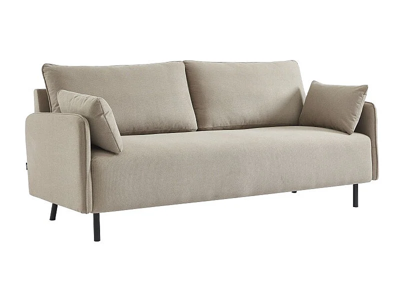 Canapé droit GABIN fixe tissu grège 3 places