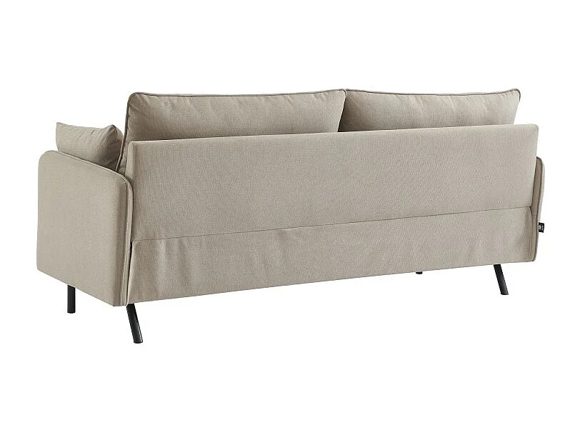 Canapé droit GABIN fixe tissu grège 3 places