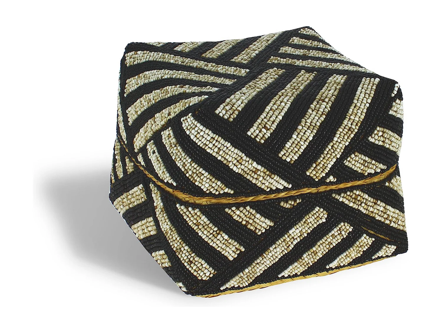 Now's Home - Boite En Bambou Ornée De Perles 20x20cm Bao