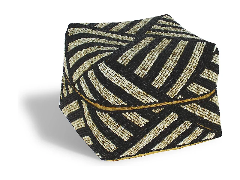 Now's Home - Boite En Bambou Ornee De Perles 20x20cm Bao