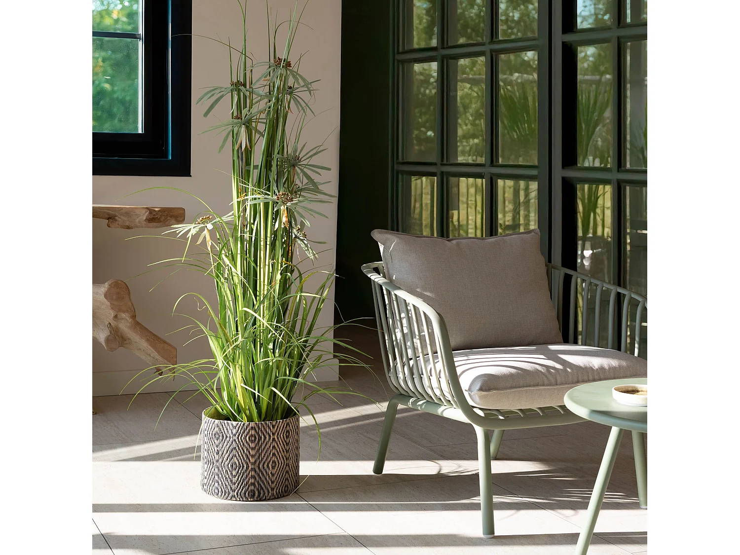 Now's Home - Plante Graminee A Fleurs Artificielle 20x17x150 Cm Aquaplanter