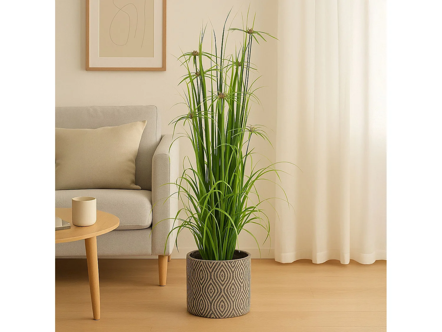 Now's Home - Plante Graminee A Fleurs Artificielle 20x17x150 Cm Aquaplanter