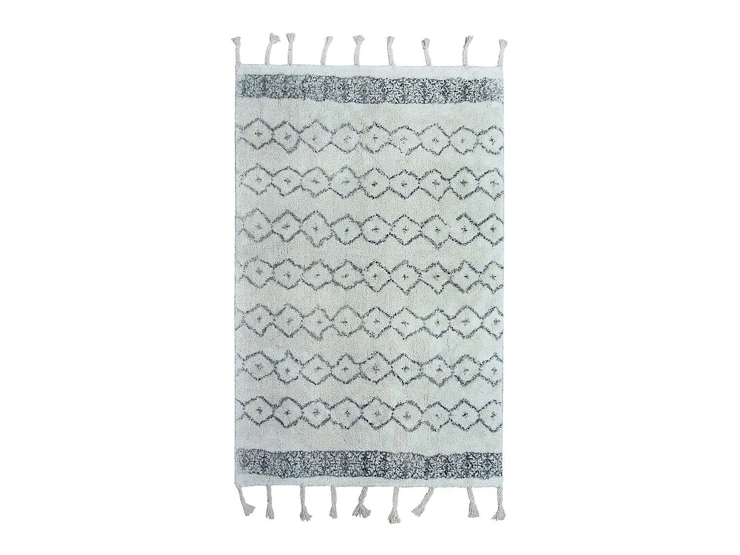 Now's Home - Tapis Berbere En Coton Imprime Noir Et Beige 350x250 Cm Atlas