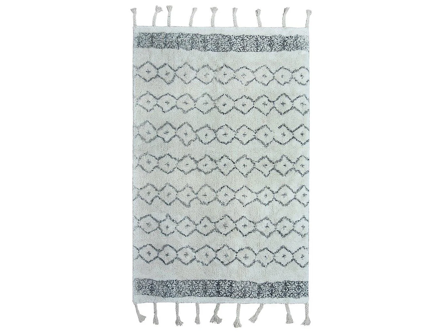 Now's Home - Tapis Berbere En Coton Imprime Noir Et Beige 350x250 Cm Atlas