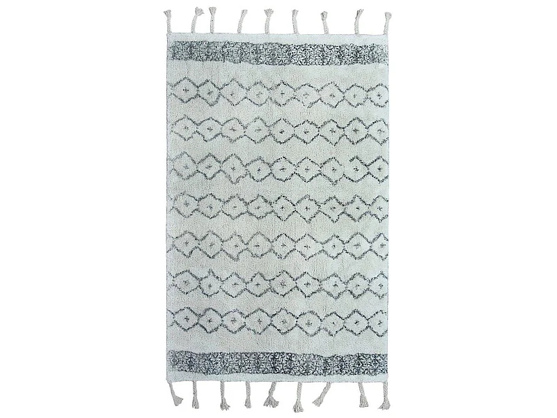 Now's Home - Tapis Berbere En Coton Imprime Noir Et Beige 350x250 Cm Atlas