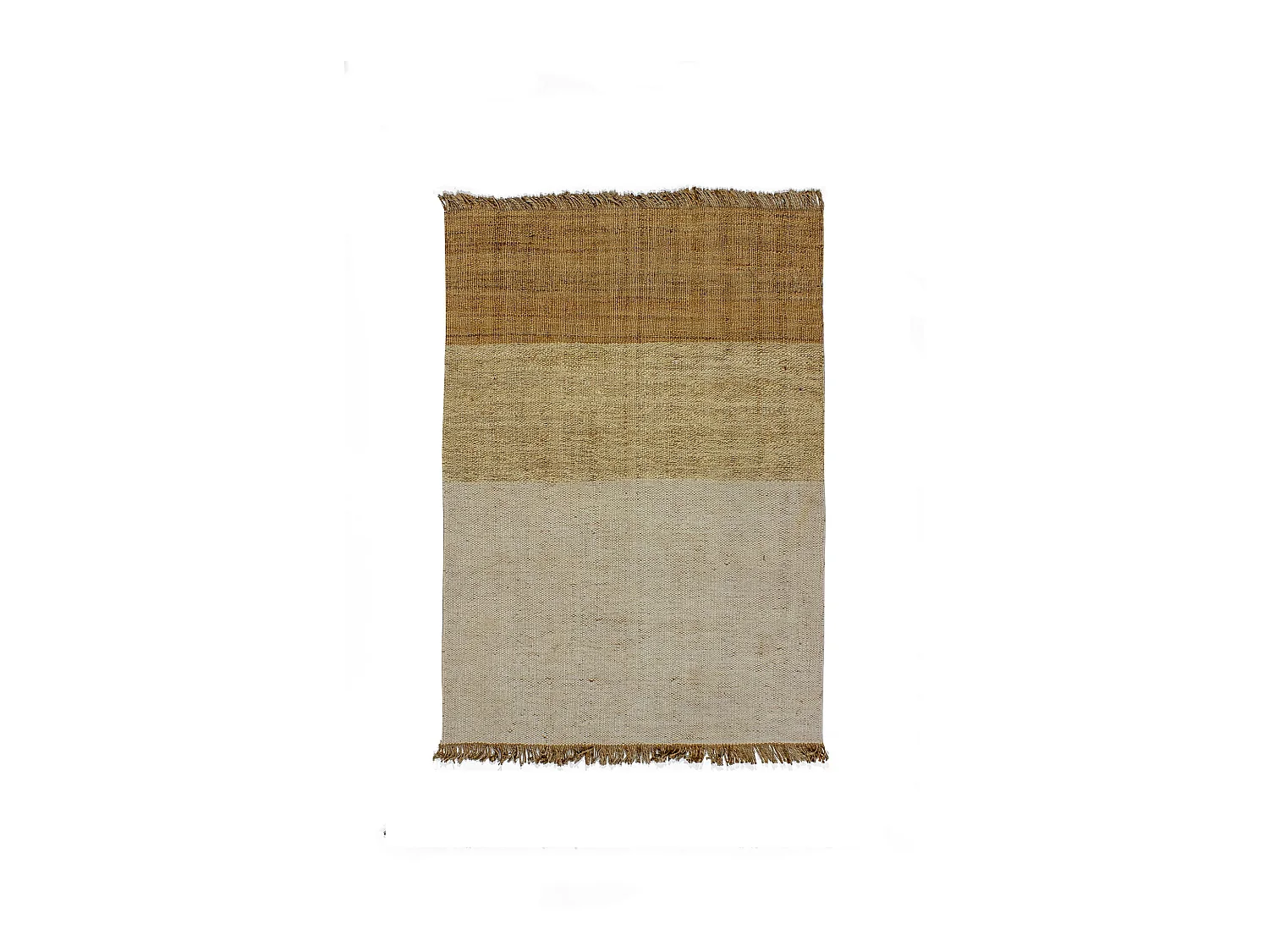 Now's Home - Tapis En Jute Et Laine Tisse A  La  Main Avec Franges 160x230cm Franca