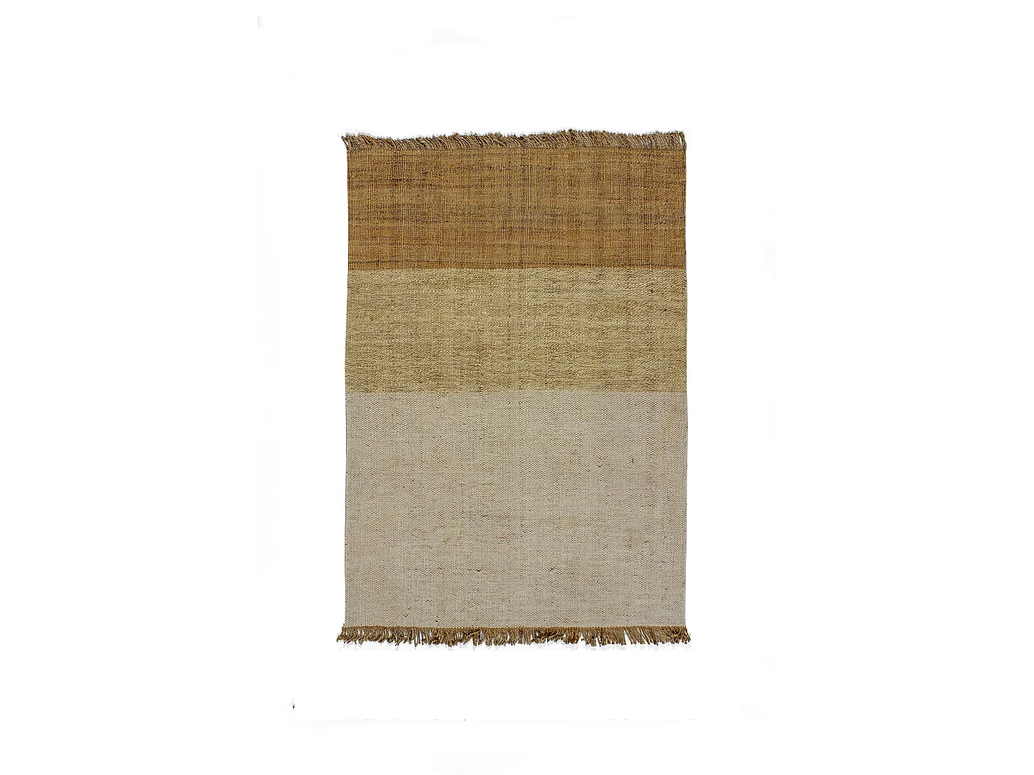 Now's Home - Tapis En Jute Et Laine Tisse A  La  Main Avec Franges 160x230cm Franca