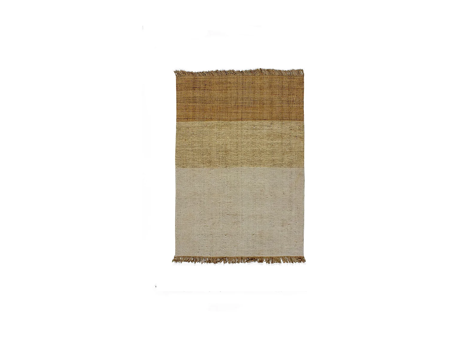 Now's Home - Tapis En Jute Et Laine Tisse A  La  Main Avec Franges 160x230cm Franca