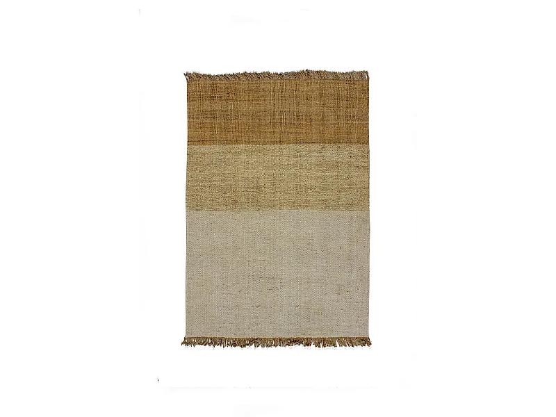Now's Home - Tapis En Jute Et Laine Tisse A  La  Main Avec Franges 160x230cm Franca