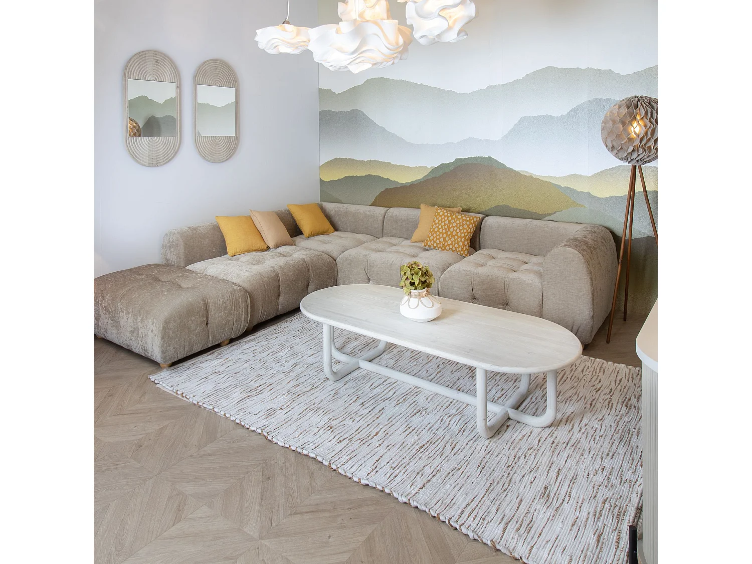 Now's Home - Tapis Beige Et Blanc En Coton & Jute 240x170cm Ankara