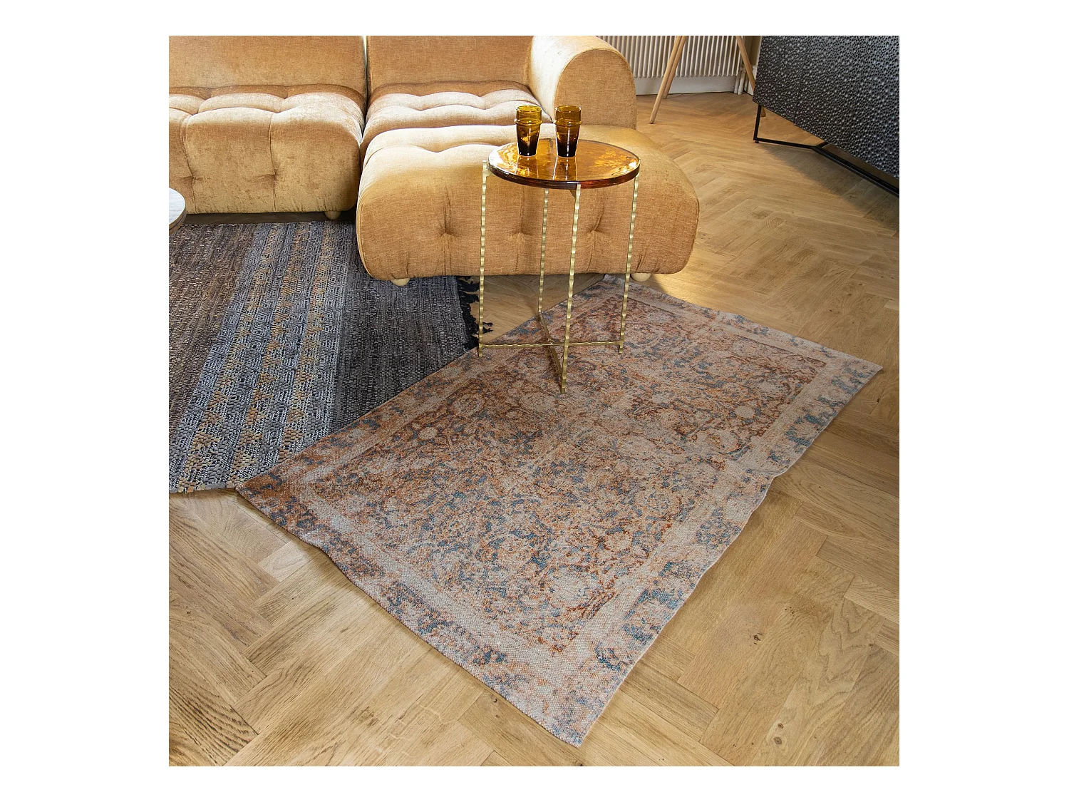 Now's Home - Tapis En Coton Imprime Tisse A La  Main 80x150cm Colombo