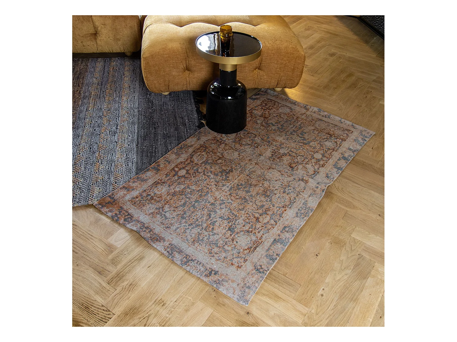 Now's Home - Tapis En Coton Imprime Tisse A La  Main 80x150cm Colombo