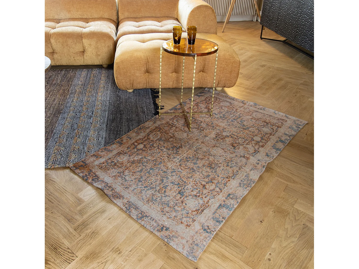Now's Home - Tapis En Coton Imprime Tisse A La  Main 80x150cm Colombo