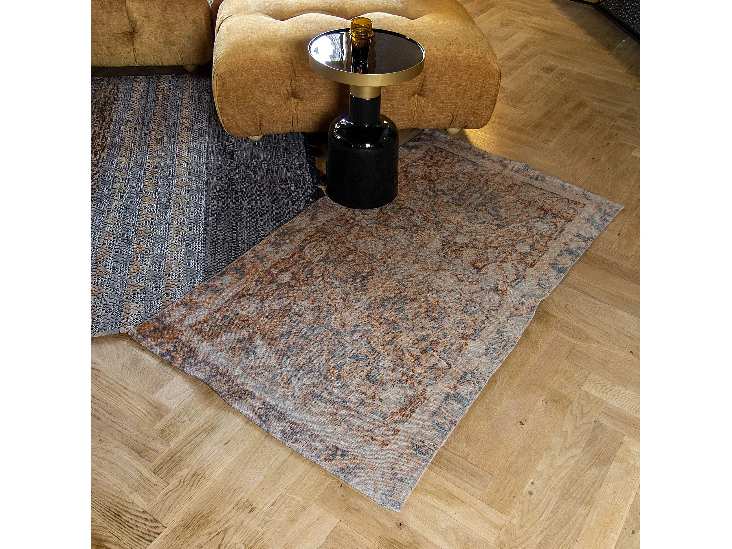 Now's Home - Tapis En Coton Imprime Tisse A La  Main 80x150cm Colombo