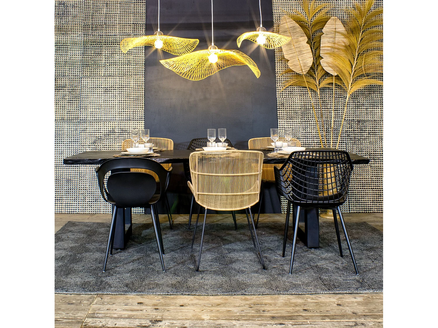 Now's Home - Tapis Rectangulaire Gris Jute-tissage Elipse 200x300cm Bolu