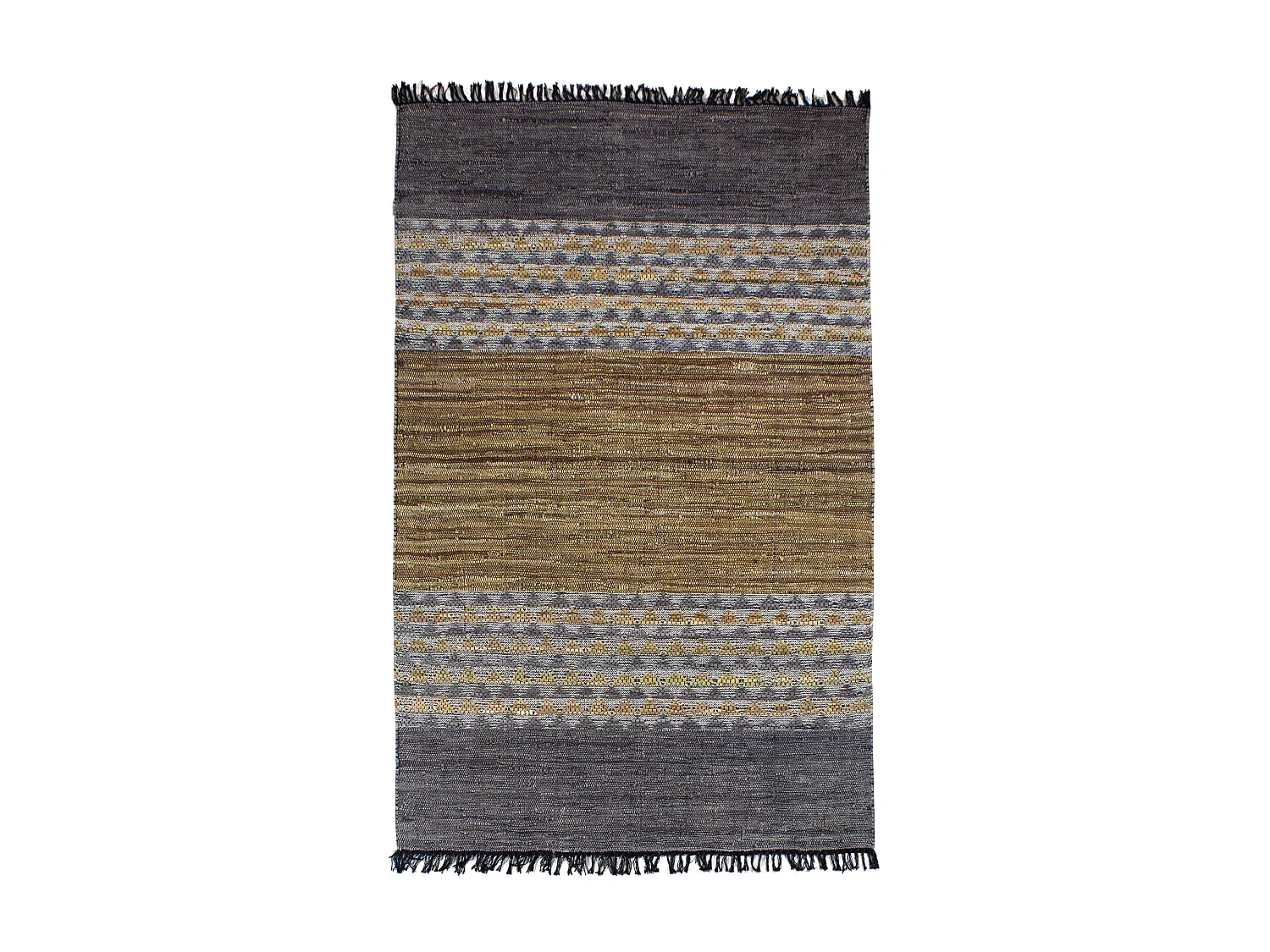 Now's Home - Tapis En Cuir Recycle Et Coton Tisse Main 150x240cm  Adana