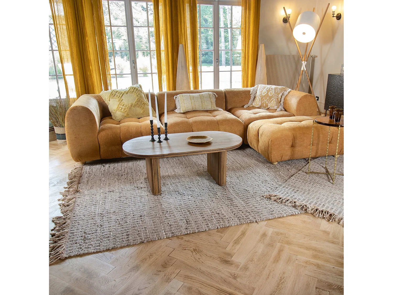 Now's Home - Tapis En Cuir Jute Et Coton Tisse A  La  Main Taupe 160x230cm Altay