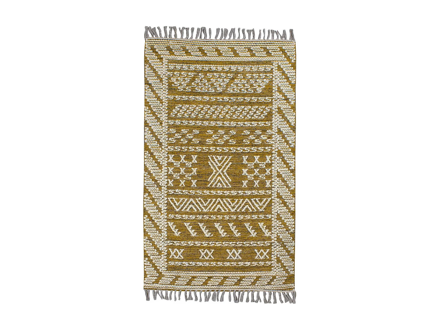 Now's Home - Tapis En Laine Et Coton Safran Tisse A  La  Main 90x150cm Tokat