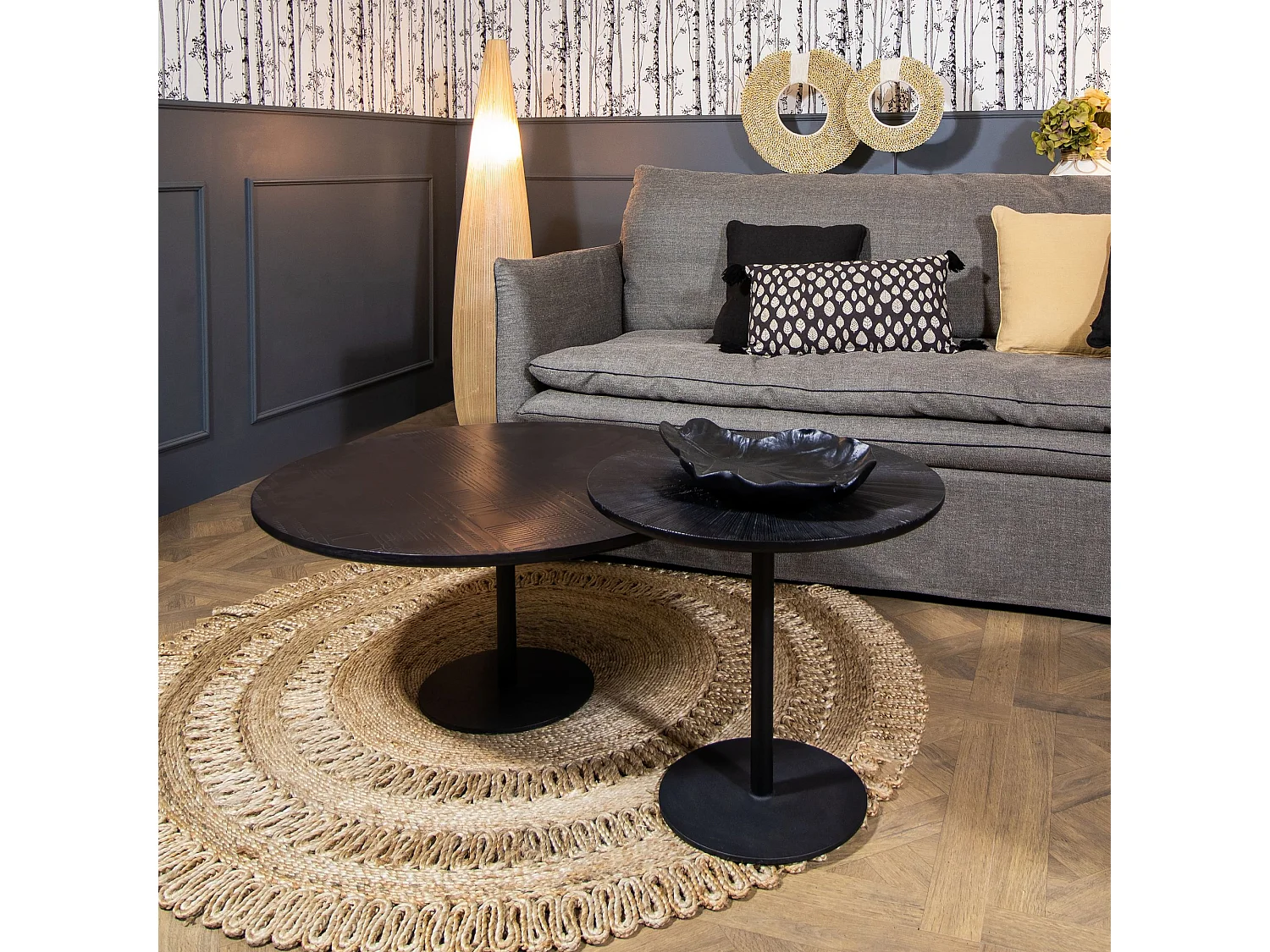 Now's Home - Tapis En Jute Naturelle Tresse A  La  Main Diametre 140cm Jerico