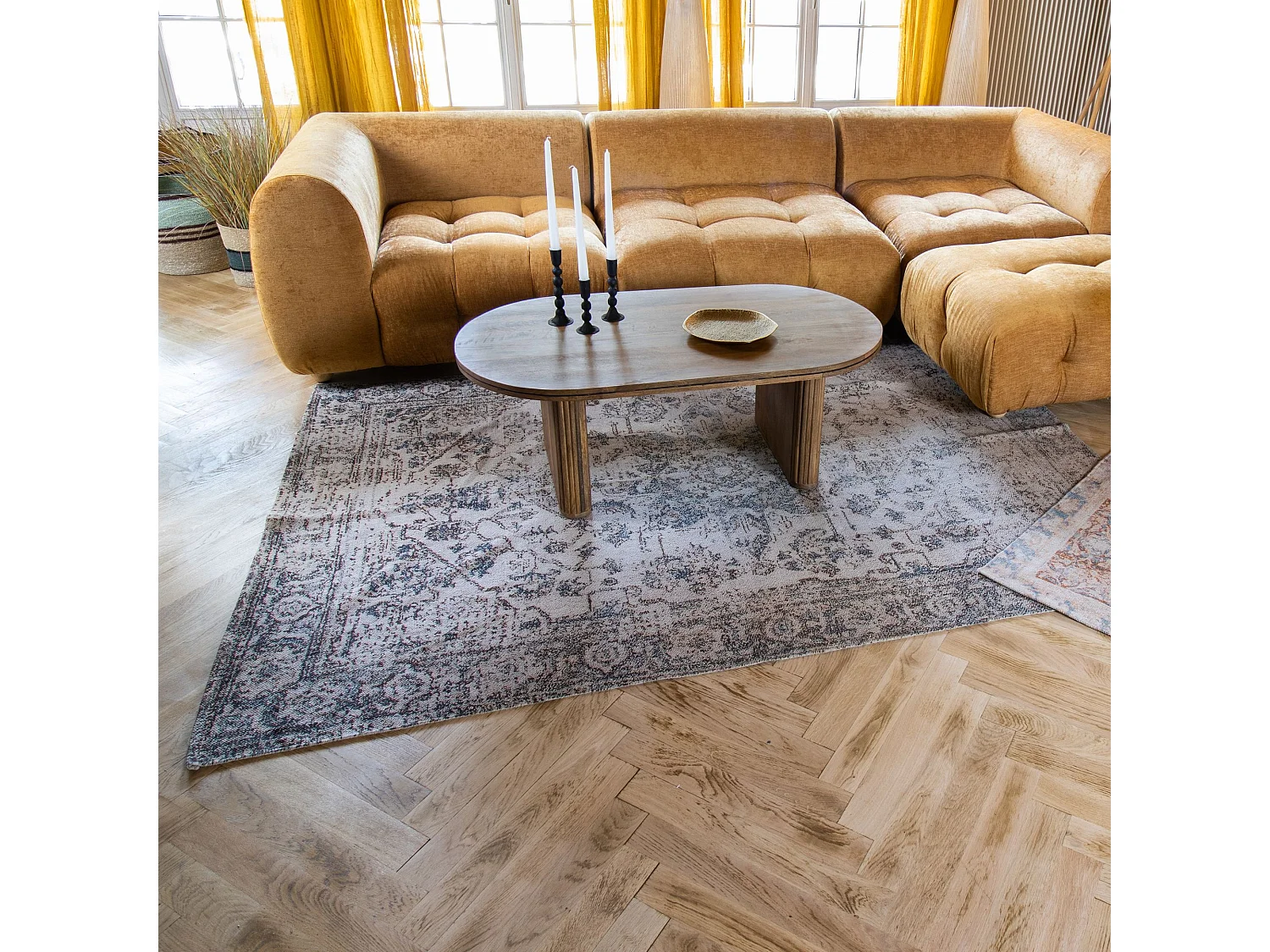 Now's Home - Tapis En Coton Imprime Tisse A La Main 150x220cm Goa