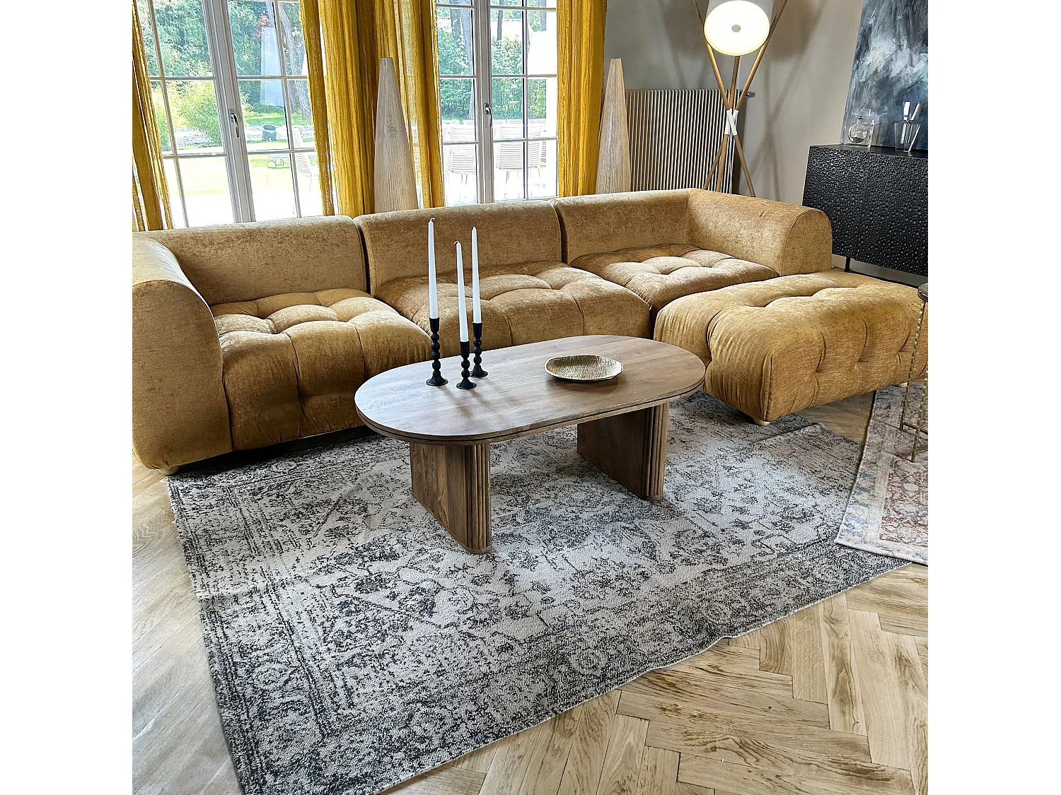 Now's Home - Tapis En Coton Imprime Tisse à La Main 150x220cm Goa