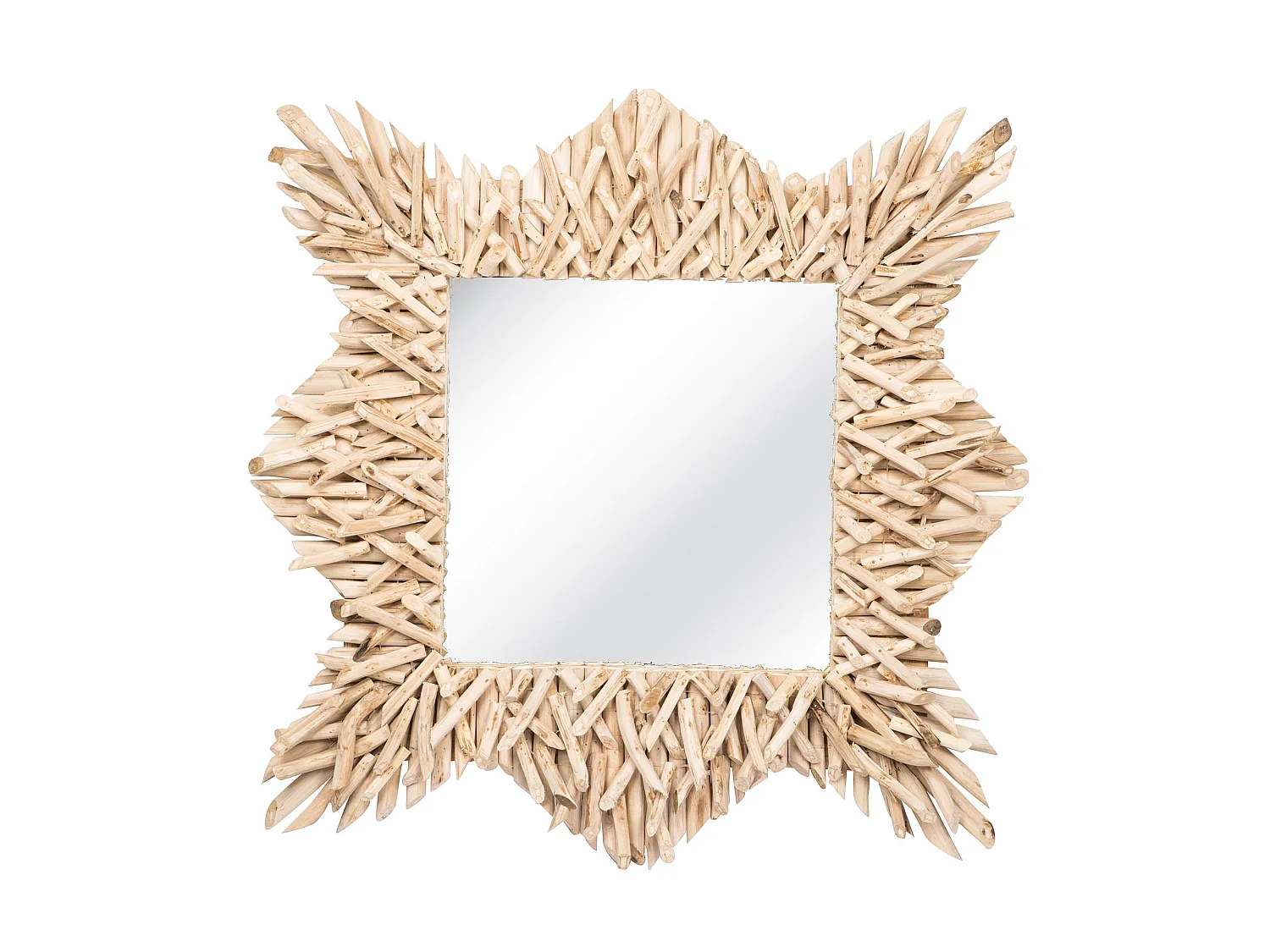 Now's Home - Miroir En Branches De Teck 80x80cm Koh Lanta