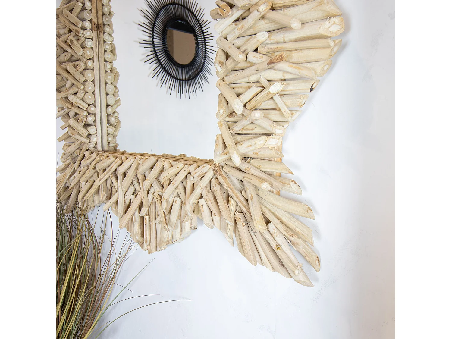 Now's Home - Miroir En Branches De Teck 80x80cm Koh Lanta