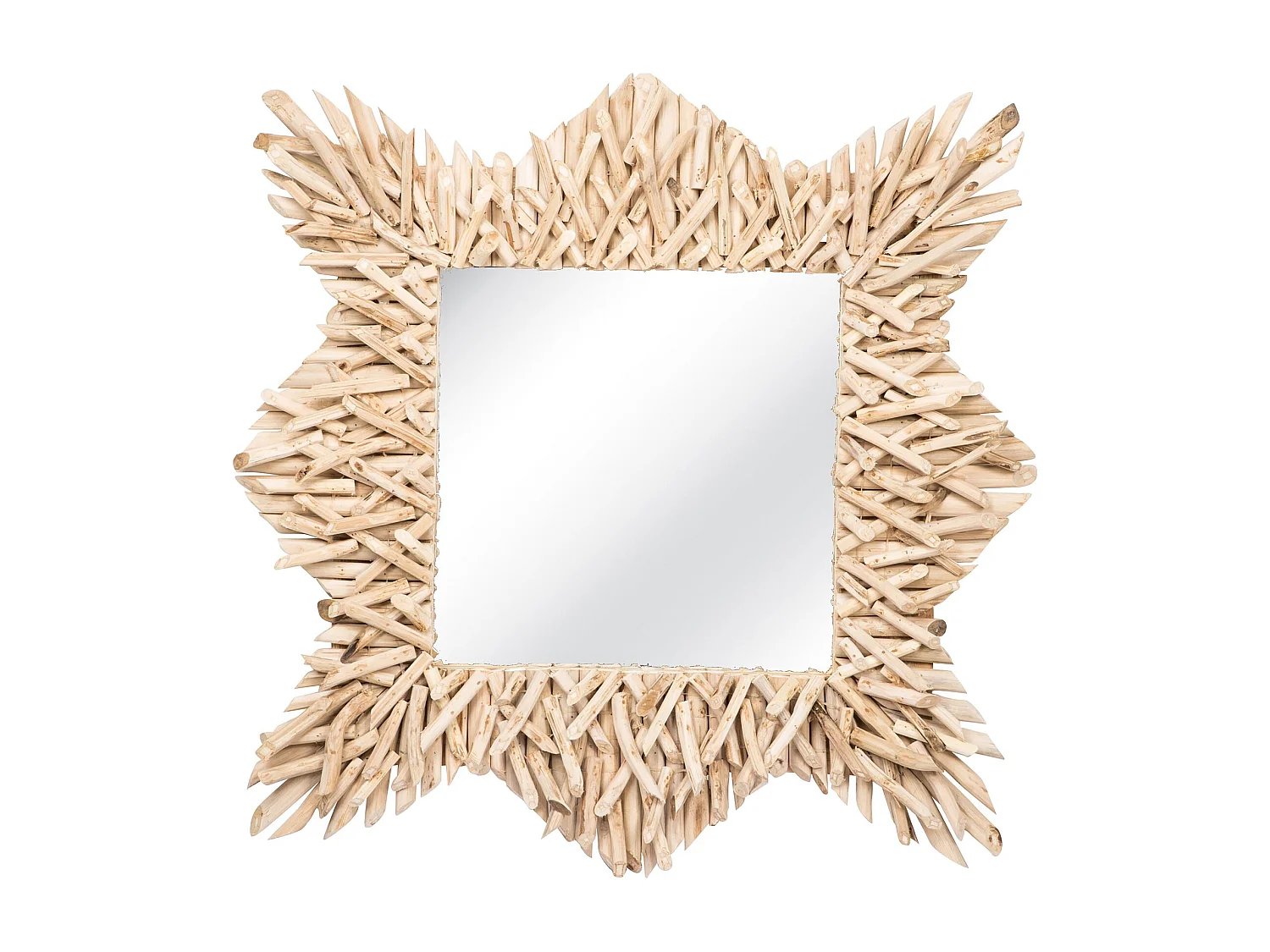 Now's Home - Miroir En Branches De Teck 80x80cm Koh Lanta