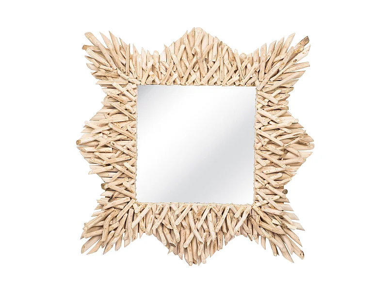 Now's Home - Miroir En Branches De Teck 80x80cm Koh Lanta