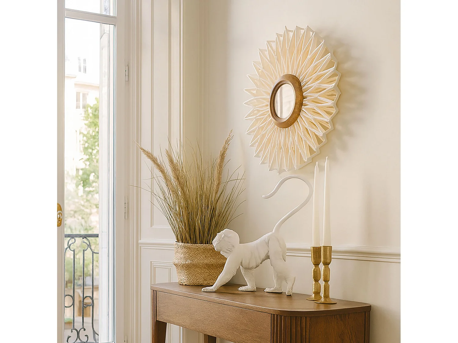 Now's Home - Singe Blanc En Resine 30.5x11.3x41cm Mico