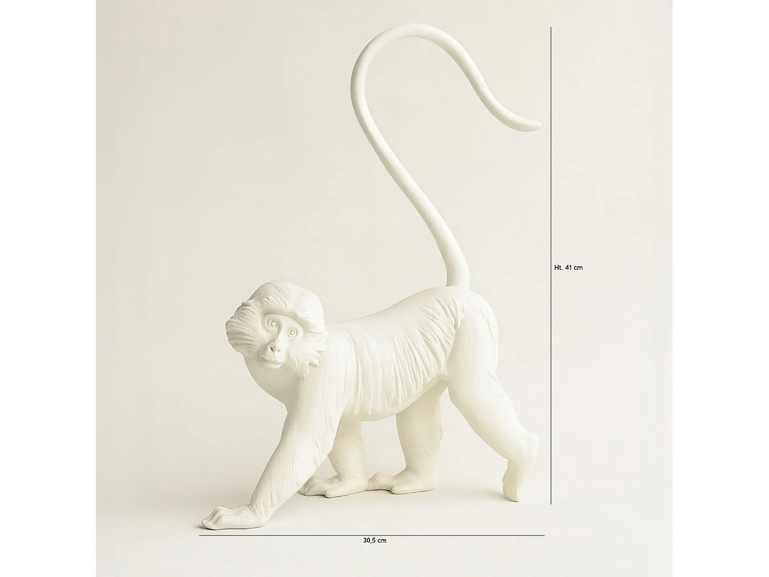 Now's Home - Singe Blanc En Resine 30.5x11.3x41cm Mico