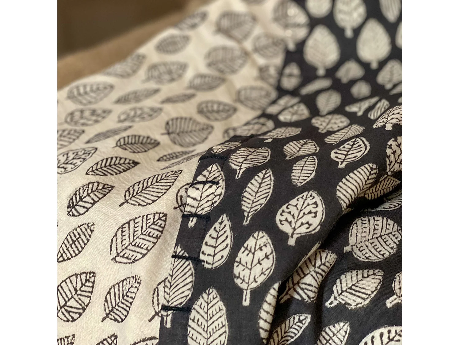 Now's Home - Courte Pointe En Coton Imprime Noir/ecru 110x160cm Alia