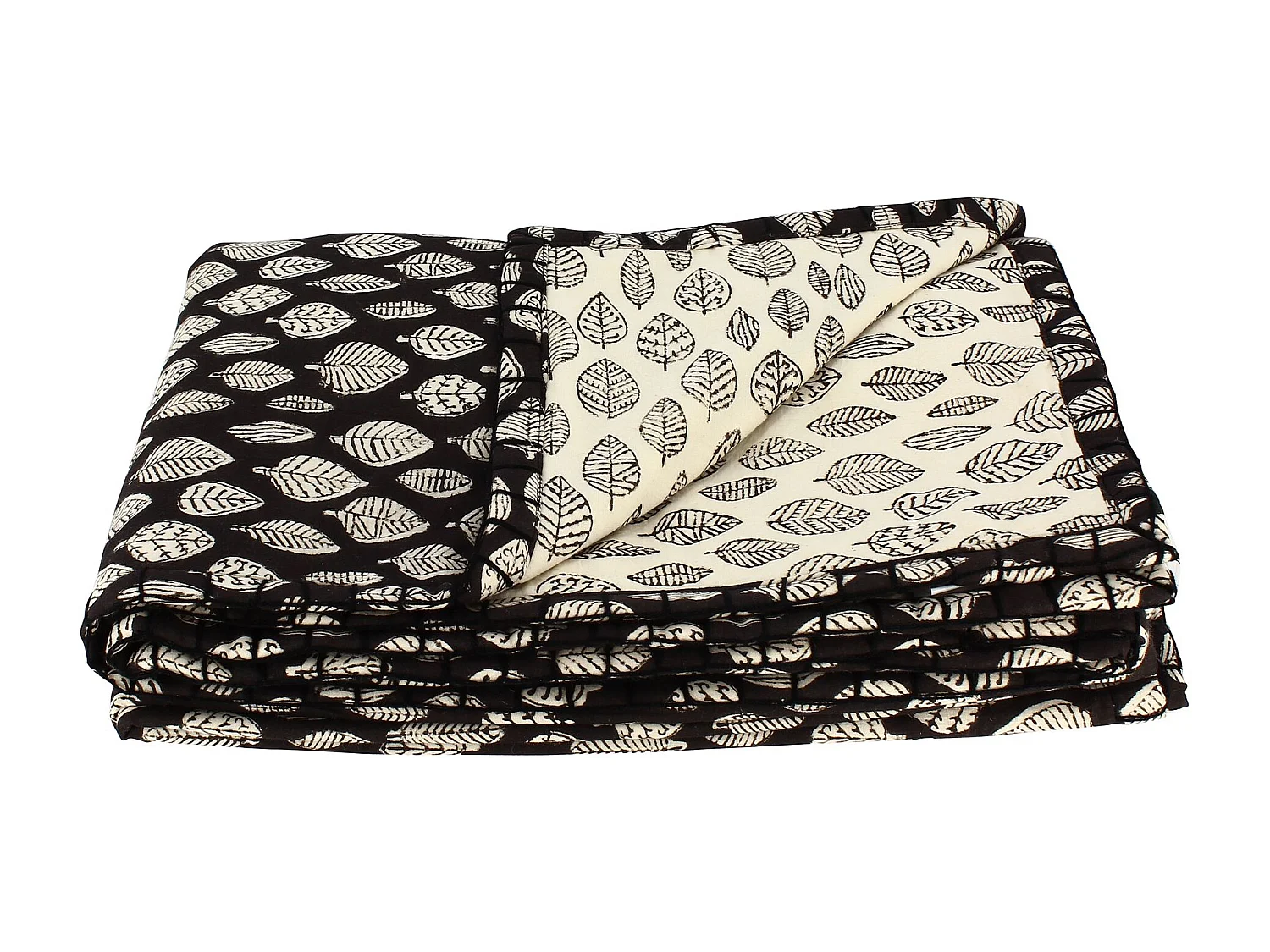 Now's Home - Courte Pointe En Coton Imprimé Noir/écru 110x160cm Alia