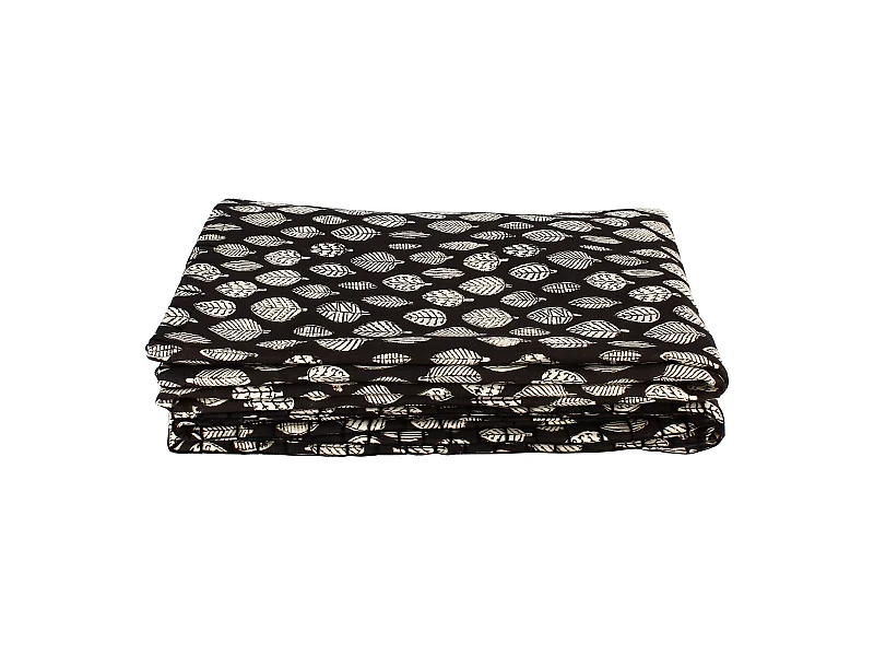 Now's Home - Courte Pointe En Coton Imprime Noir/ecru 110x160cm Alia