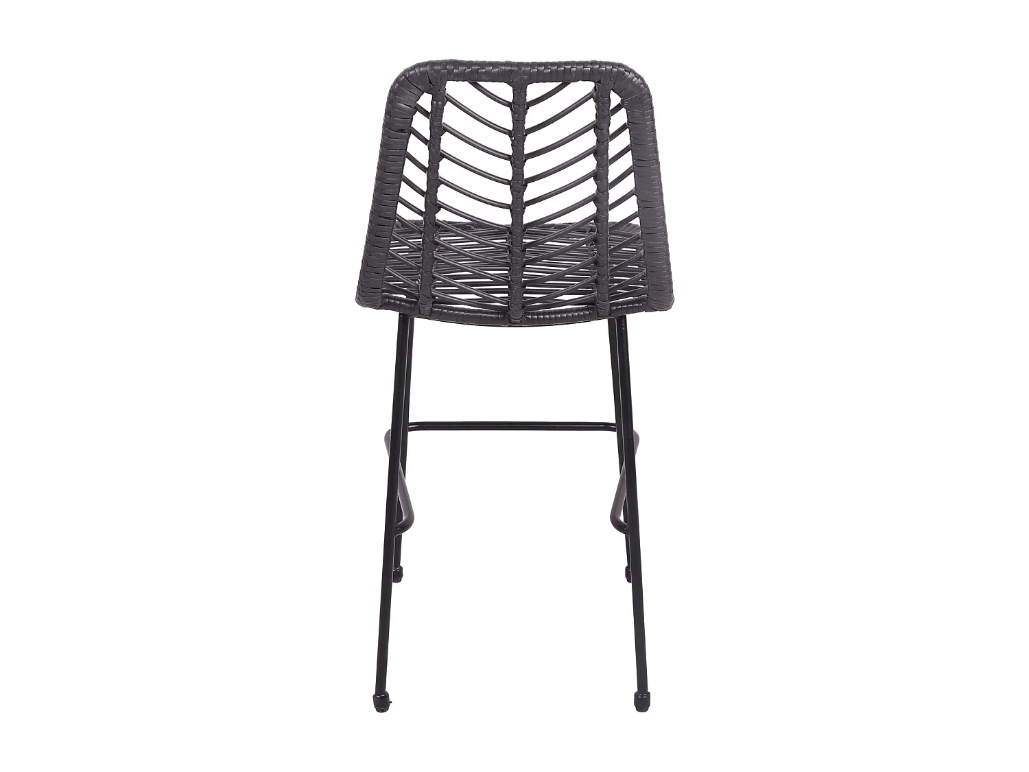 Lot de 2 tabourets de bar en rotin synthétique noirs OKA - HAPPY GARDEN