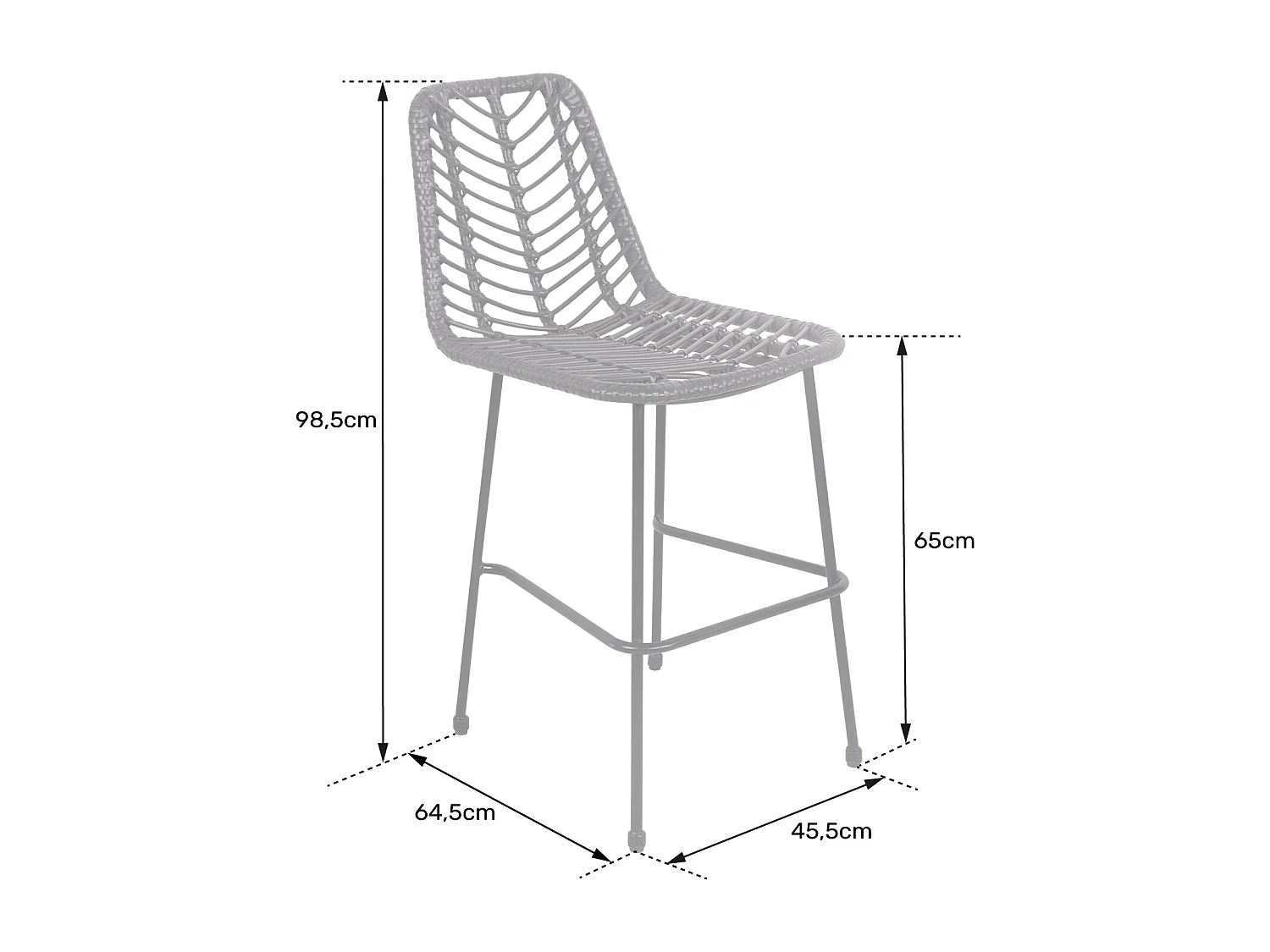 Lot de 2 tabourets de bar en rotin synthétique noirs OKA - HAPPY GARDEN