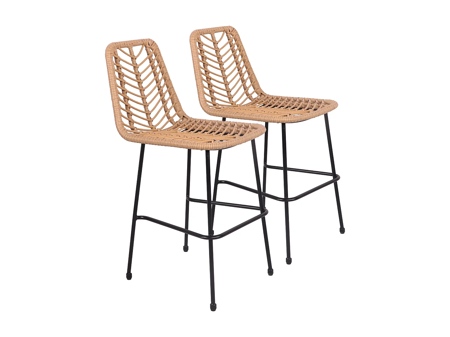 Lot de 2 tabourets de bar en rotin synthétique OKA - HAPPY GARDEN