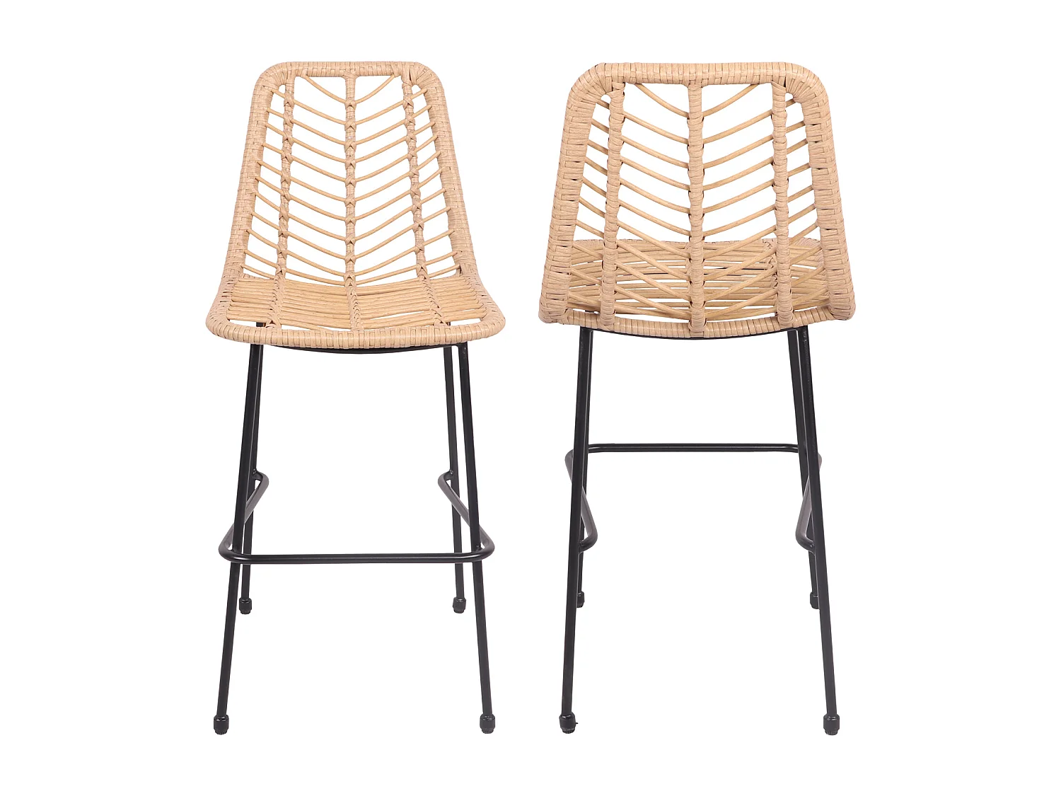 Set van 2 OKA kunststof rotan barkrukken