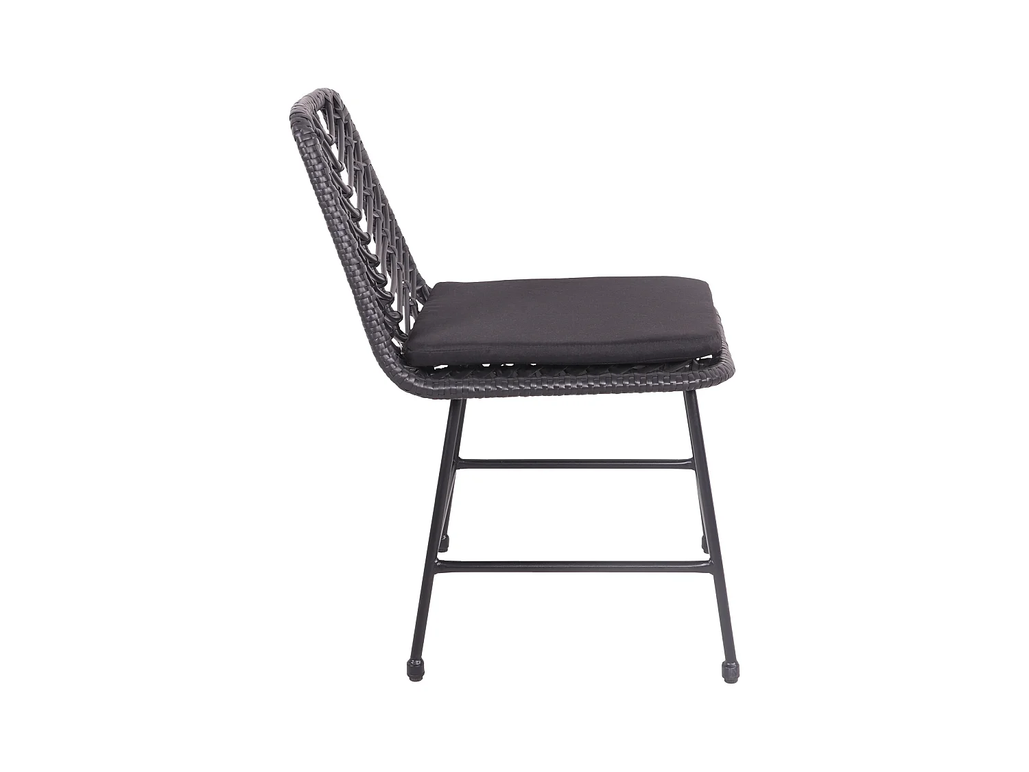 Lot de 2 chaises en rotin synthétique noires avec coussins OKA - HAPPY GARDEN