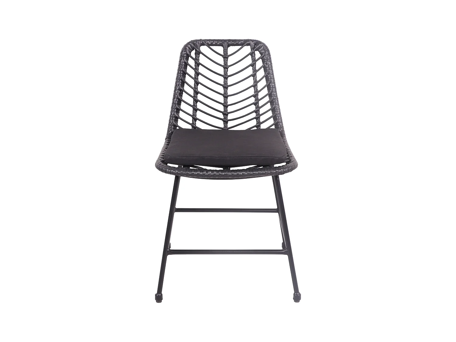 Lot de 2 chaises en rotin synthétique noires avec coussins OKA - HAPPY GARDEN