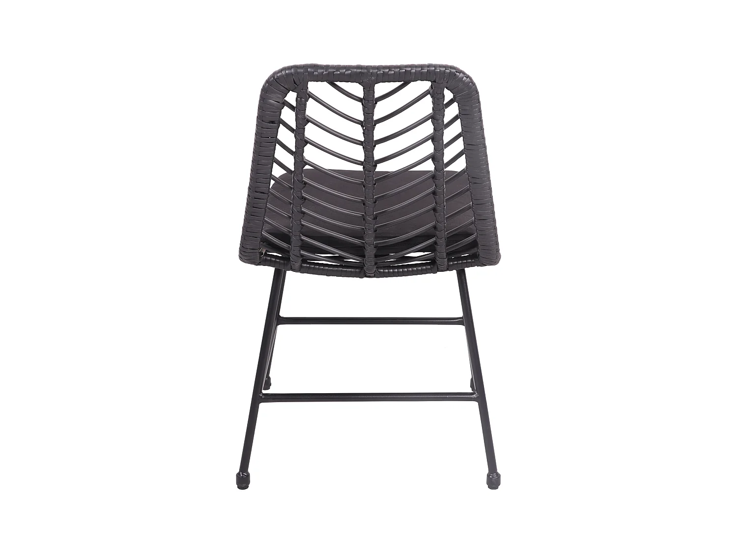Lot de 2 chaises en rotin synthétique noires avec coussins OKA - HAPPY GARDEN