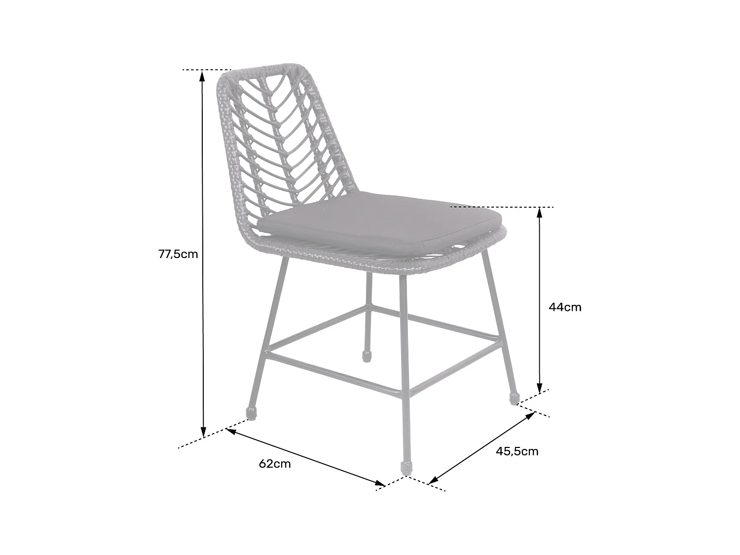 Lot de 2 chaises en rotin synthétique noires avec coussins OKA - HAPPY GARDEN