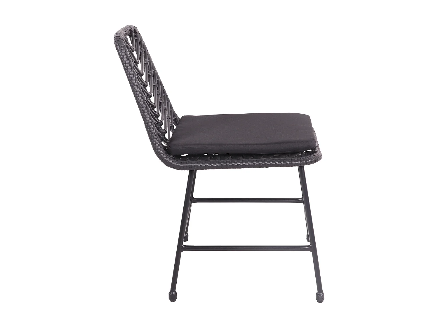 Lot de 2 chaises en rotin synthétique noires avec coussins OKA - HAPPY GARDEN