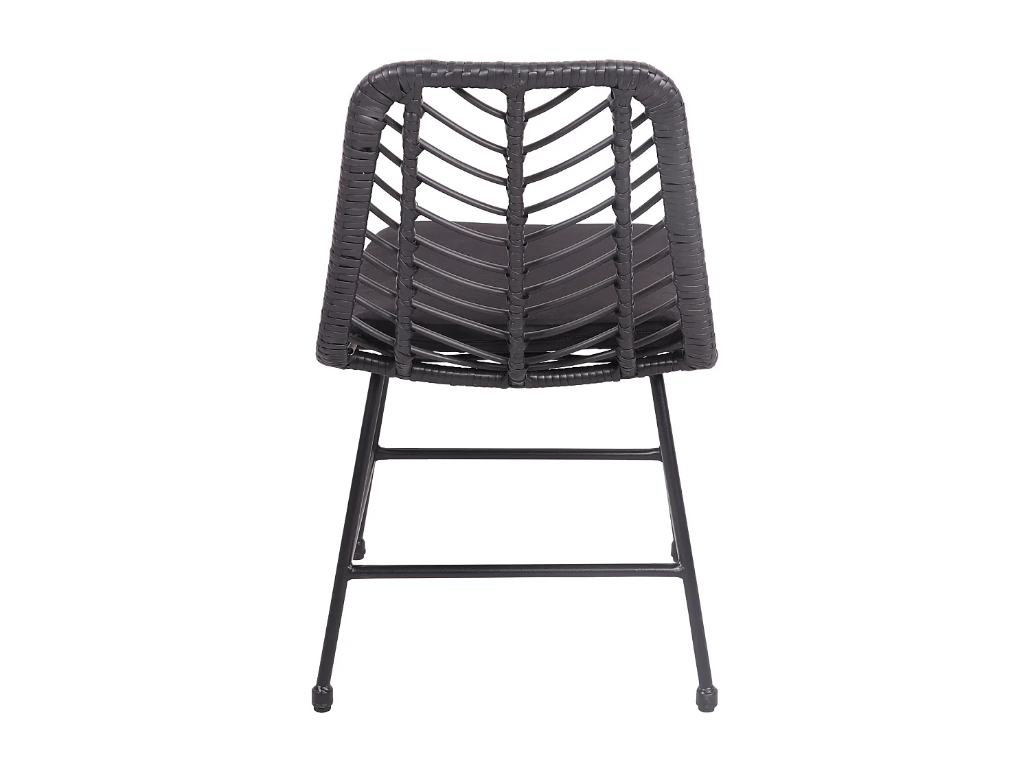 Lot de 2 chaises en rotin synthétique noires avec coussins OKA - HAPPY GARDEN