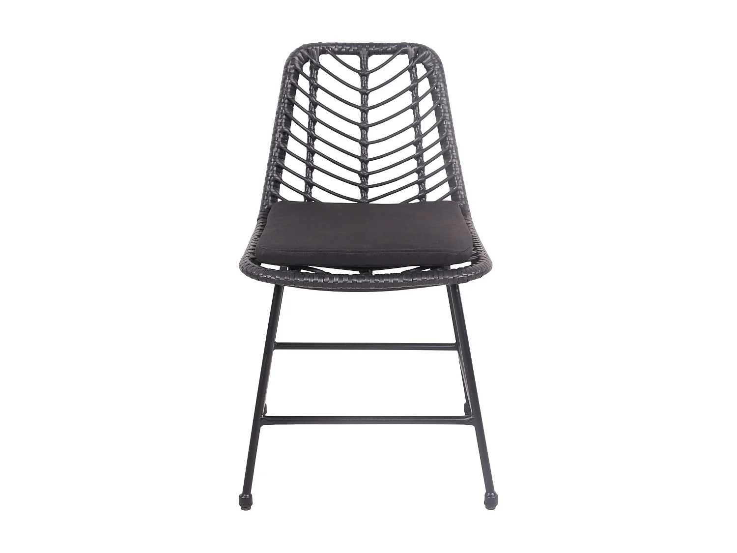 Lot de 2 chaises en rotin synthétique noires avec coussins OKA - HAPPY GARDEN