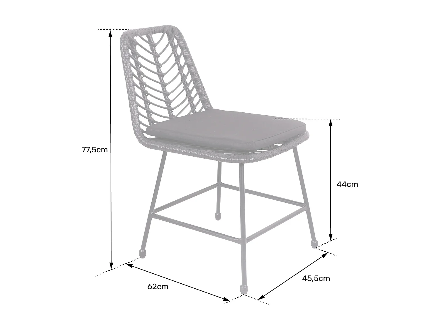 Lot de 2 chaises en rotin synthétique noires avec coussins OKA - HAPPY GARDEN