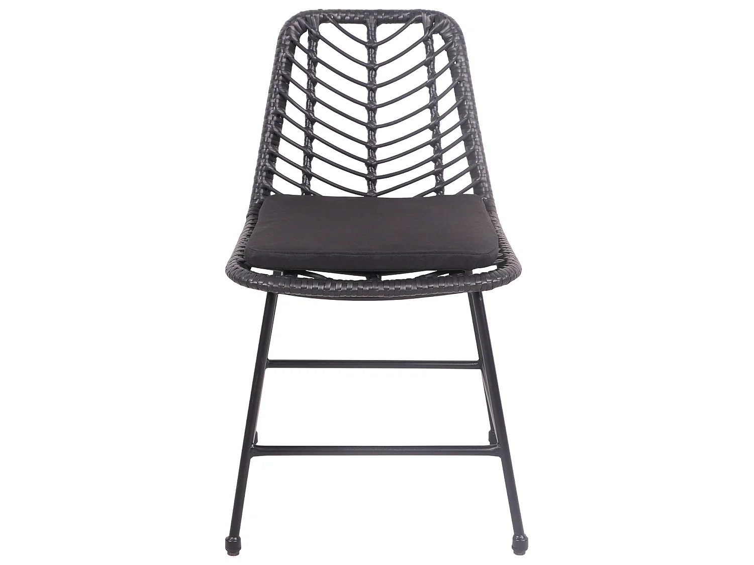 Lot de 2 chaises en rotin synthétique noires avec coussins OKA - HAPPY GARDEN